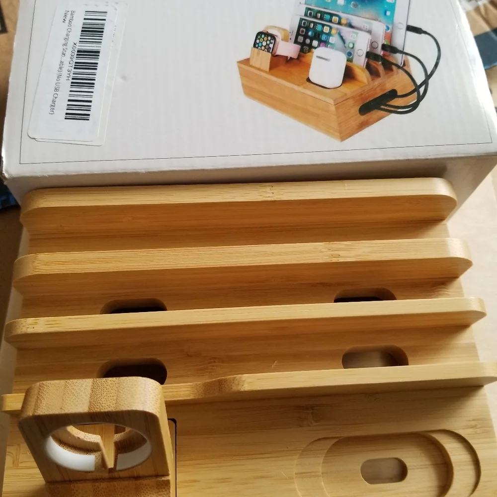 Universal Multi Device Cord Organizer Bamboo